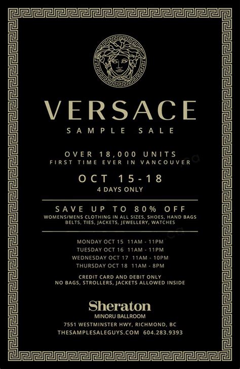 versace sample sale calendar.